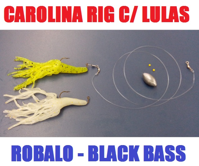 CAROLINA-RIG-LULAS Chicote pesca com lula silicone